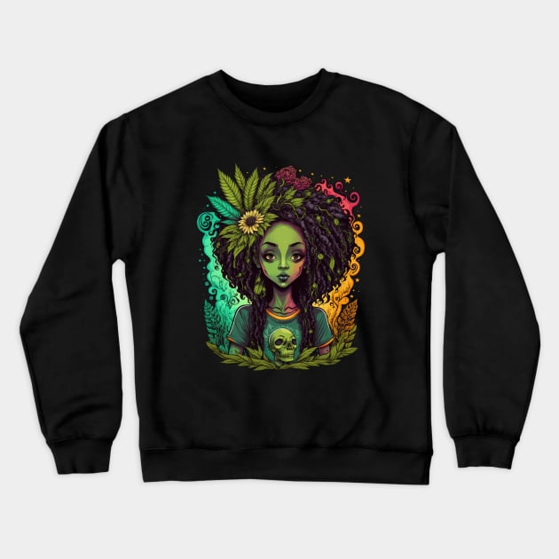 Goddess of Marijuana Crewneck Sweatshirt by Cute Occult